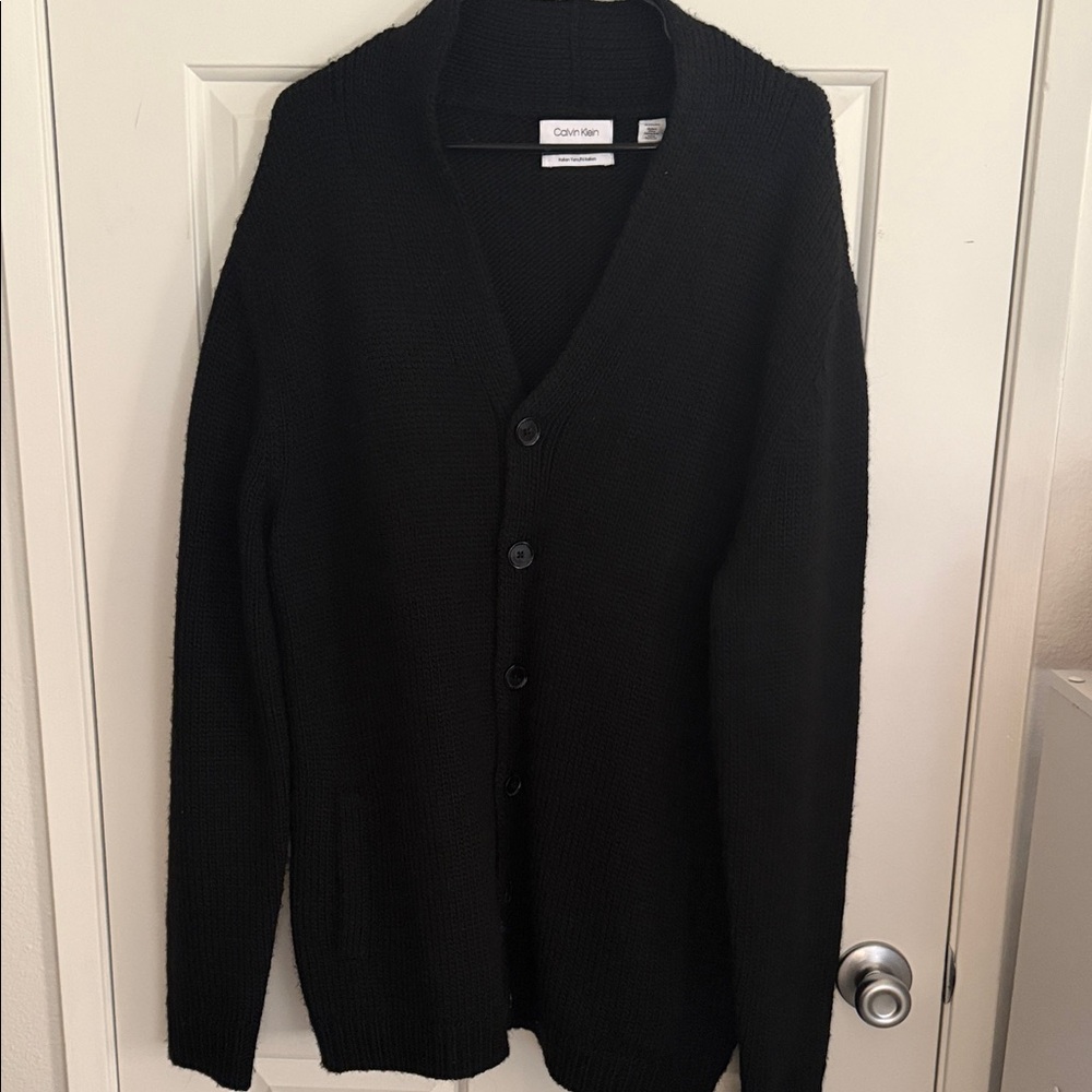 Calvin Klein Men's Black Cardigan Sweater